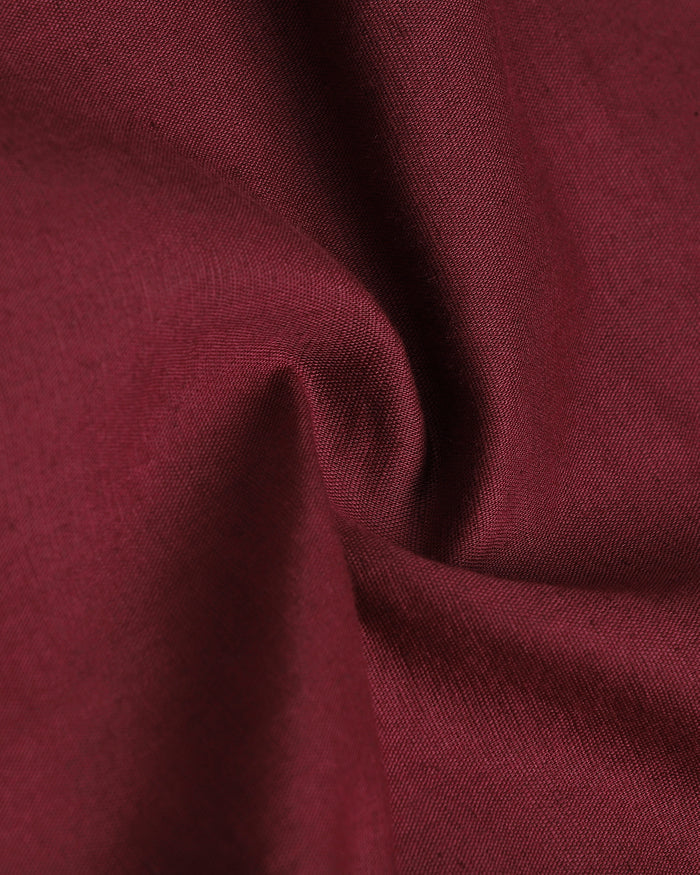 Wine Red Linen Solid Shirt - Cleo