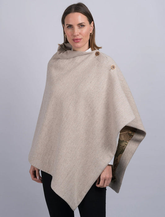 Women's Alpaca Tweed Wool Poncho