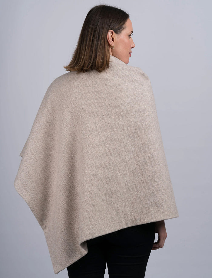 Women's Alpaca Tweed Wool Poncho