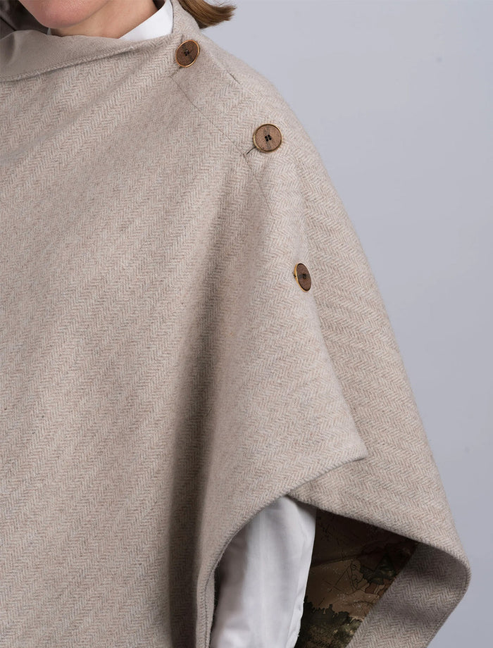 Women's Alpaca Tweed Wool Poncho