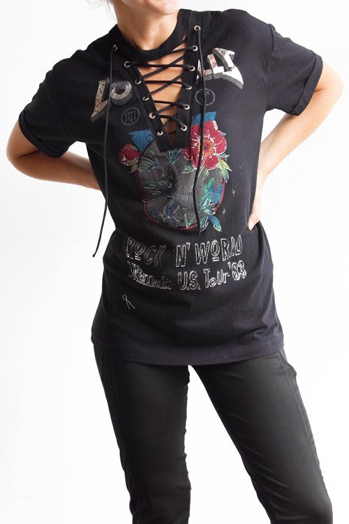 Women's Lace Up Concert Tee