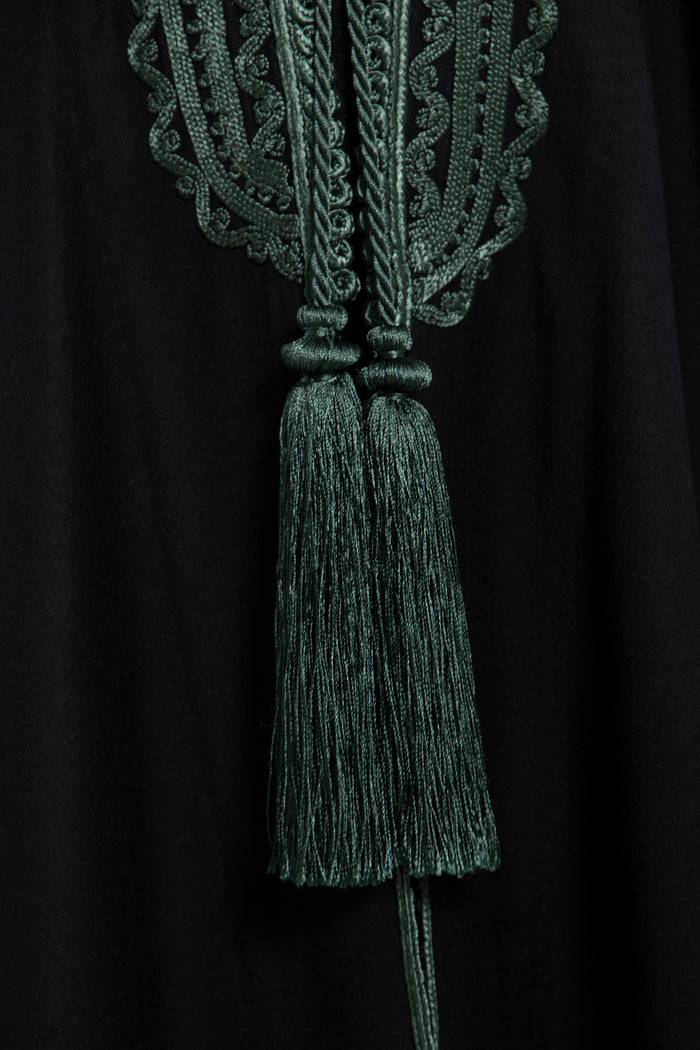Wool & Cashmere Black & Green Abaya