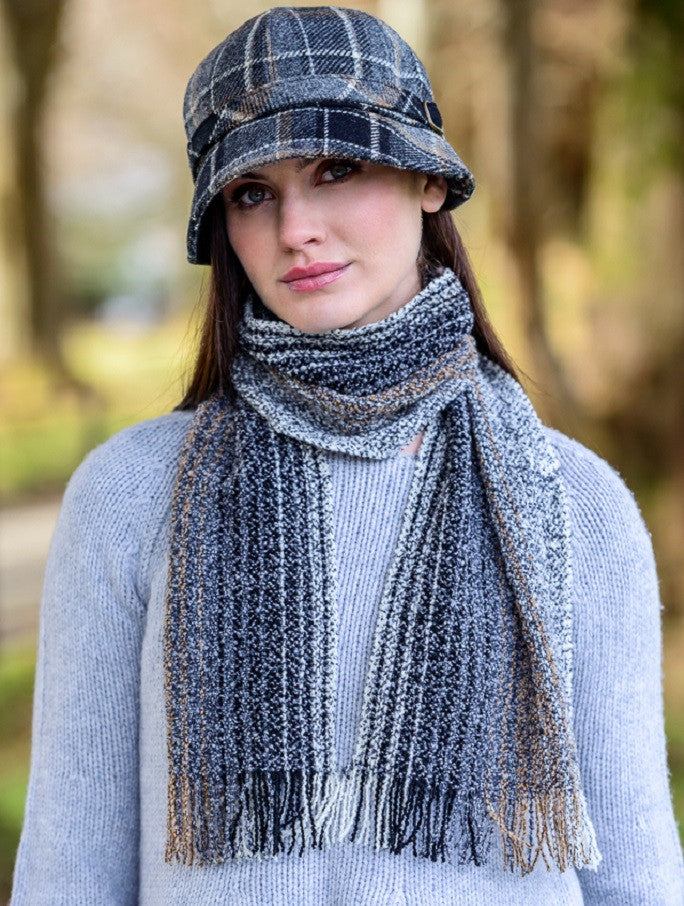 Wool Cashmere Skellig Scarf - Charcoal #color_charcoal