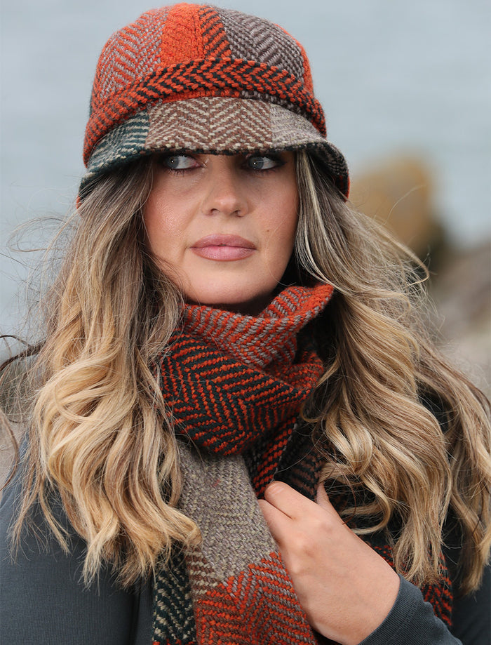 Wool Donegal Scarf - Rust #color_rust