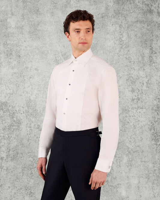 Wynn Cut Away Collar Double Cuff Shirt White