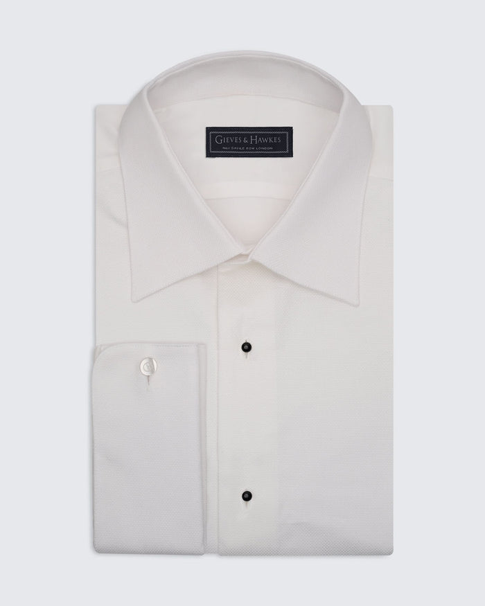 Wynn Cut Away Collar Double Cuff Shirt White