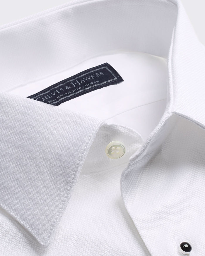Wynn Cut Away Collar Double Cuff Shirt White