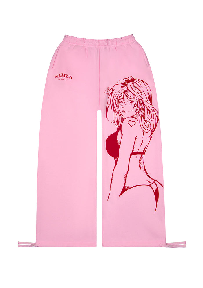 X-RATED OVERSIZED SWEATPANTS BABY PINK
