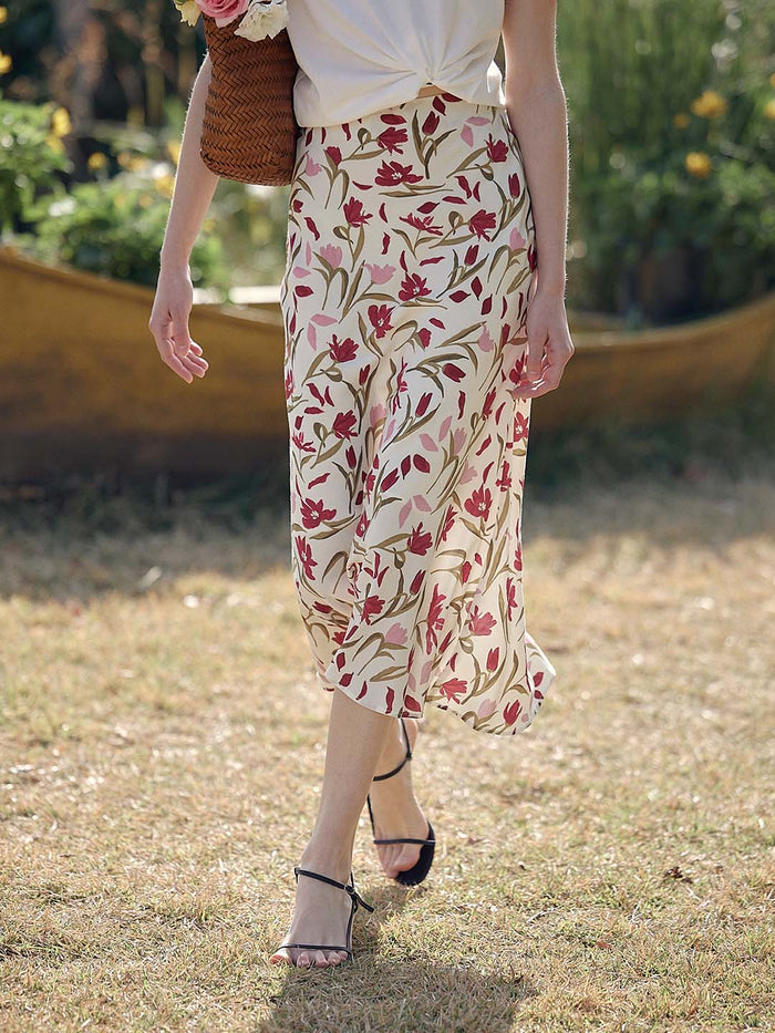 Yara Romantic Tulip Print Skirt