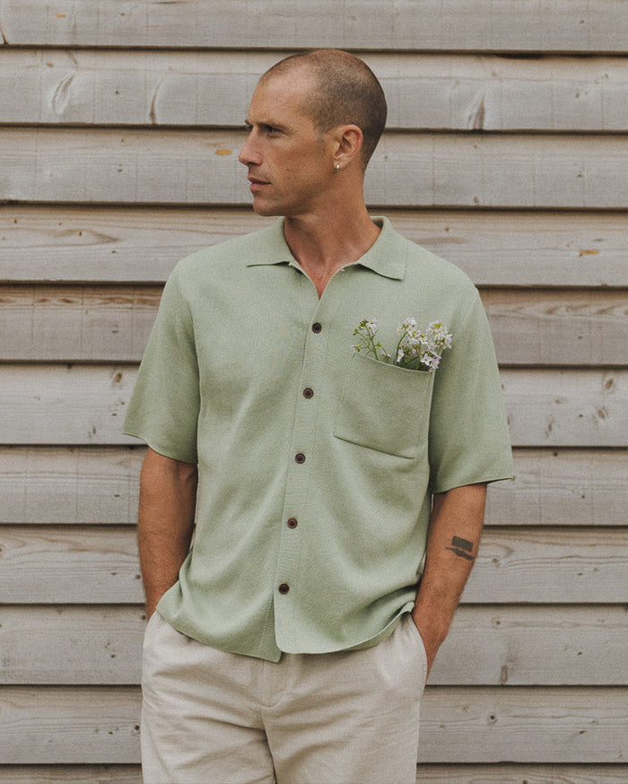 Young Green Cotton Knit Polo, Polo Shirt - SIRPLUS