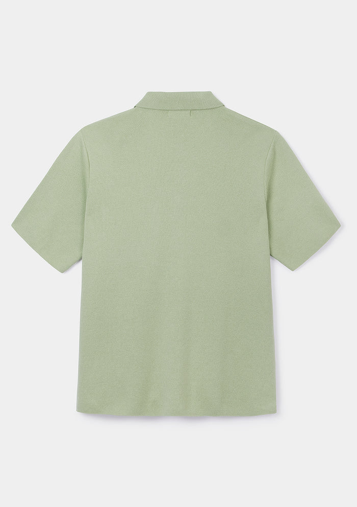 Young Green Cotton Knit Polo, Polo Shirt - SIRPLUS