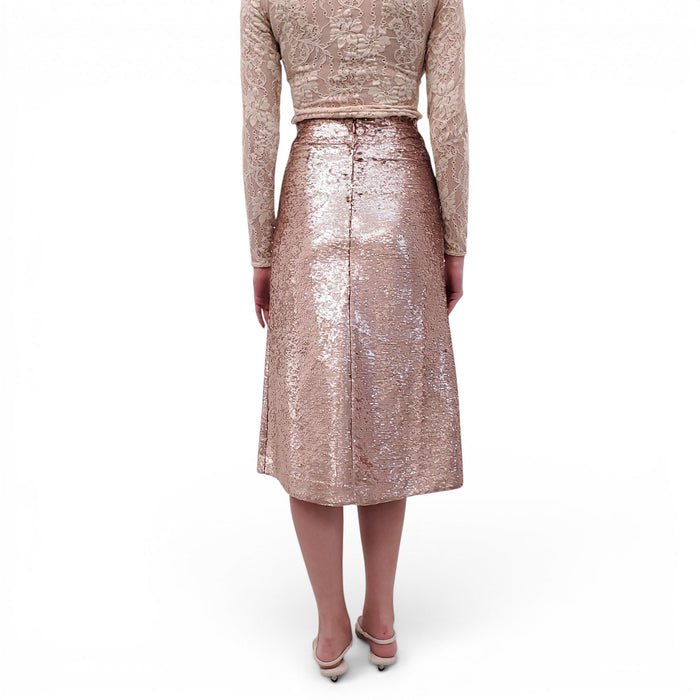 ZIMMERMANN ROSE GOLD SEQUIN SKIRT - SIZE 0 (US 4)